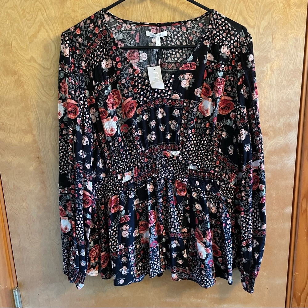 NWT Maurices Floral Blouse